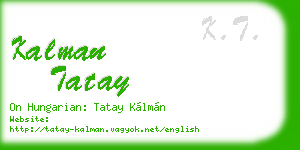 kalman tatay business card