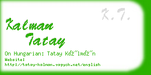 kalman tatay business card